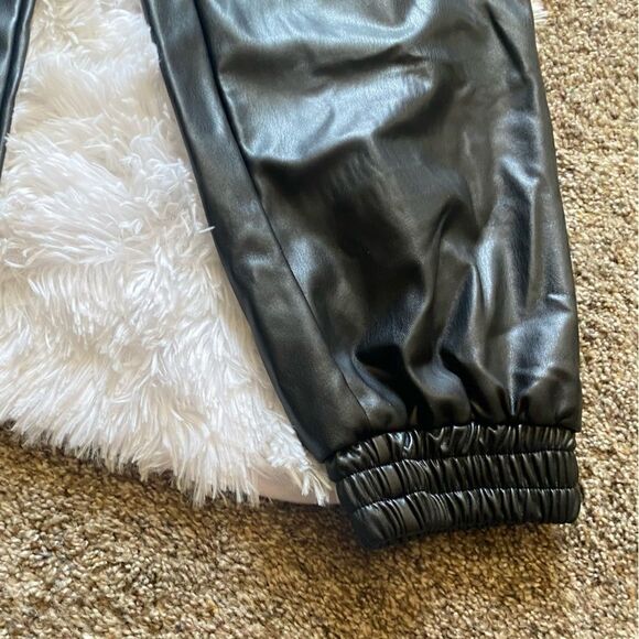 Doubljue Faux Leather Jogger Pants NEW Size XL Black - Picture 8 of 9